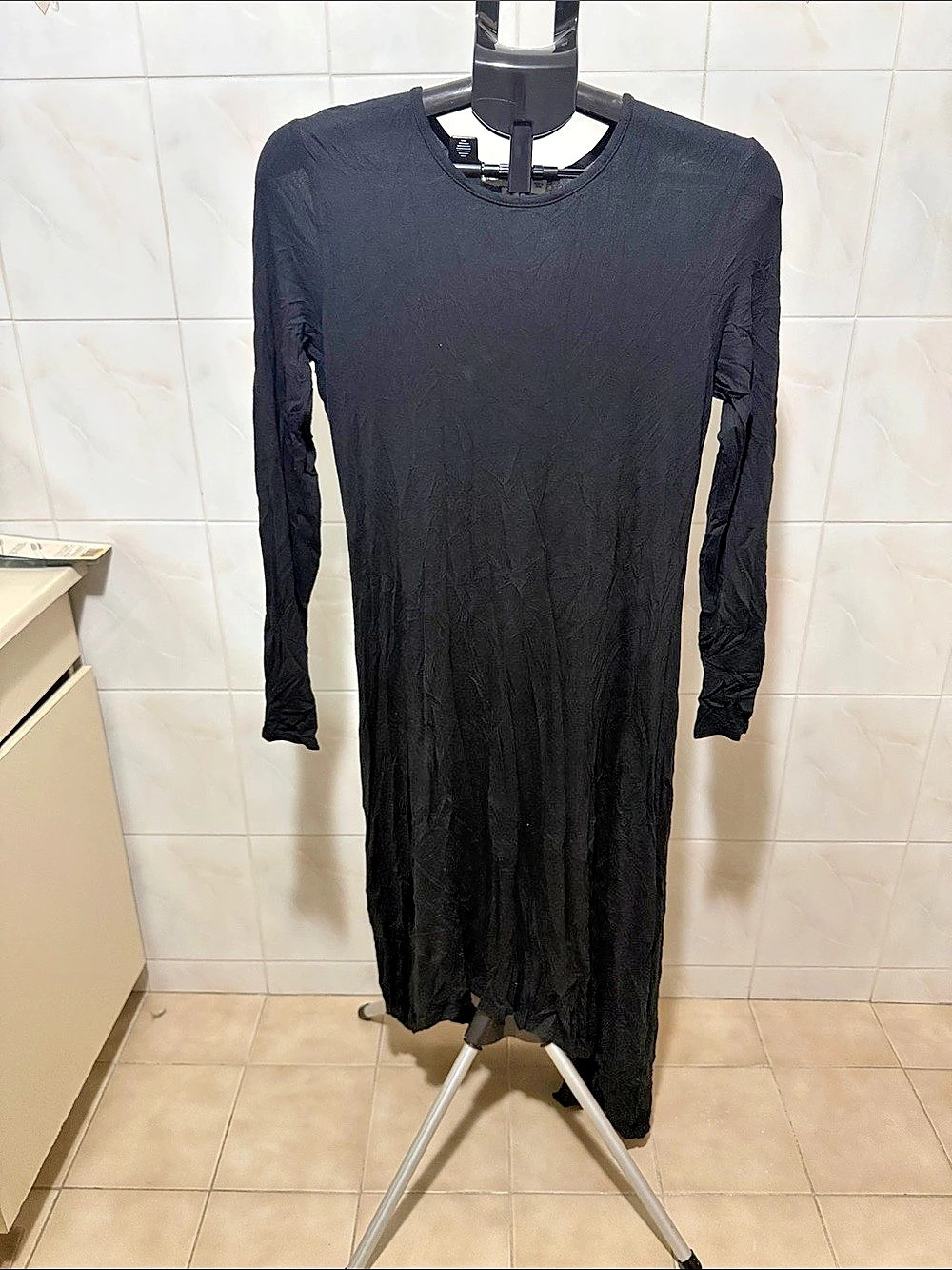 MUR Maxi Long Sleeve Dress in Black Size Small Like New